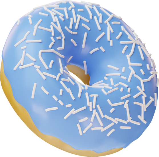 3D Blue Donut Illustration